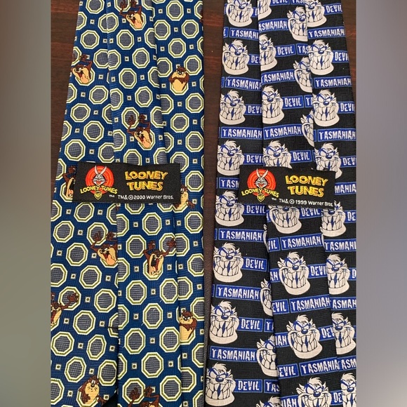 Men’s Tasmanian Devil Ties, Warner Brothers. Looney Tunes Lot Of 2 - Picture 4 of 4